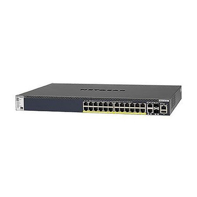 Netgear GSM4328PA M4300-28G-PoE+ 24x1G PoE+ Stackable Managed Switch with 2x10GBASE-T and 2xSFP+ (550W PSU)