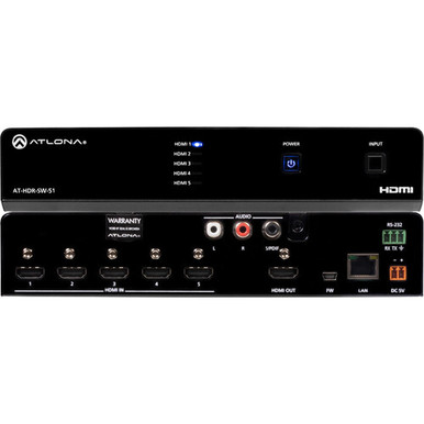Atlona AT-HDR-SW-51 5x1 4K HDR HDMI Matrix Switcher