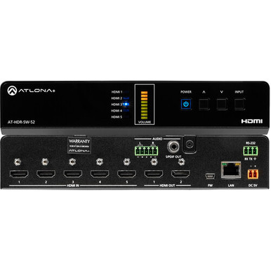 Atlona AT-HDR-SW-52 5x2 4K HDR HDMI Matrix Switcher