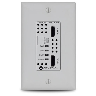 Atlona AT-HDVS-210H-TX-WP 4K UHD 2x1 HDBaseT Wall Plate Switcher with Dual HDMI Inputs