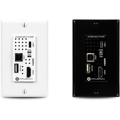 Atlona AT-OME-SW21-TX-WPC HDBaseT Wall Plate Transmitter for HDMI and USB Type-C with USB Hub