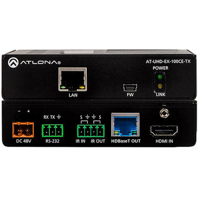 Atlona AT-UHD-EX-100CE-TX 4K/UHD HDMI Transmitter over 100M HDBaseT with Ethernet, Control, and PoE