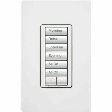 Lutron RRD-H6BRL-WH RadioRA 2 Wireless Dual Group with 2 Raise and Wall-Mounted Lower Keypad White 120V