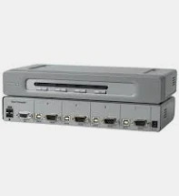 Linksys - F1DN104U - Belkin OmniView Secure 4-Port KVM Switch - 4 x 1 - 4 x Type B USB, 4 x HD-15 Monitor - 1U - Rack-mountable, Desktop