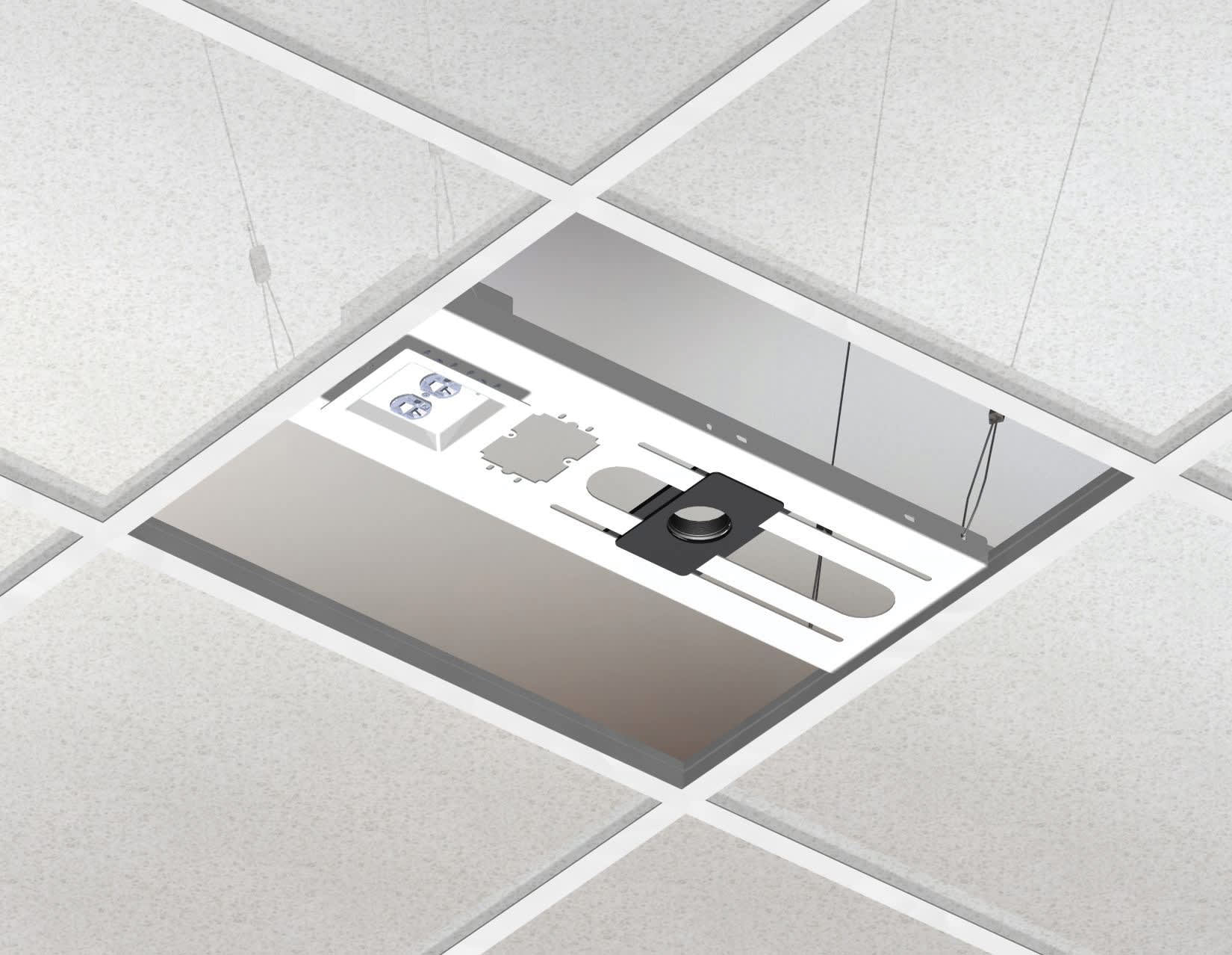 2x2 AV ceiling enclosure w/column