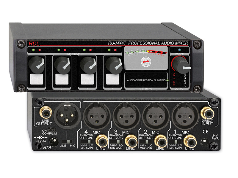 4 Channel Microphone/Line Mixer w/ Phantom Power