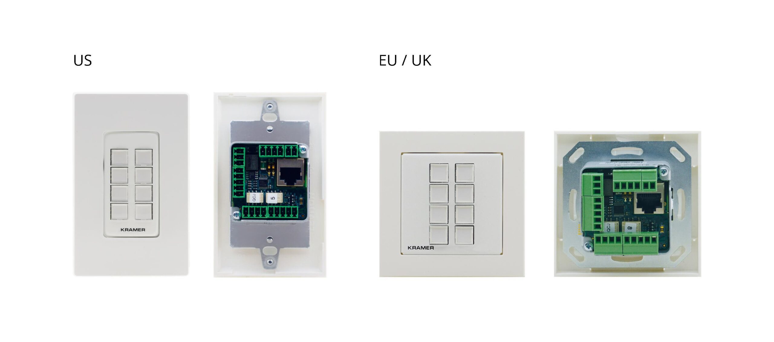 8-button 1-Gang Control Keypad, with 1 White DECORA® Design Frame