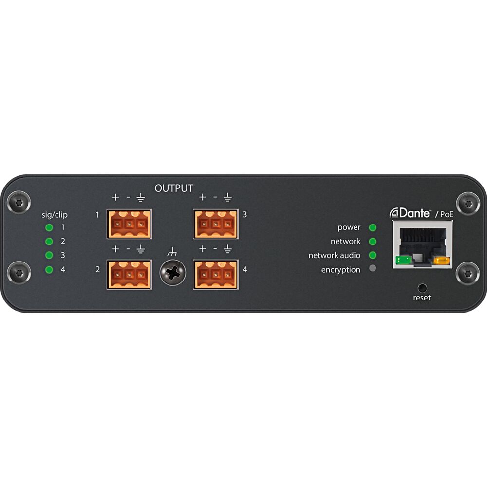 4-Channel Dante Mic/Line Audio Network