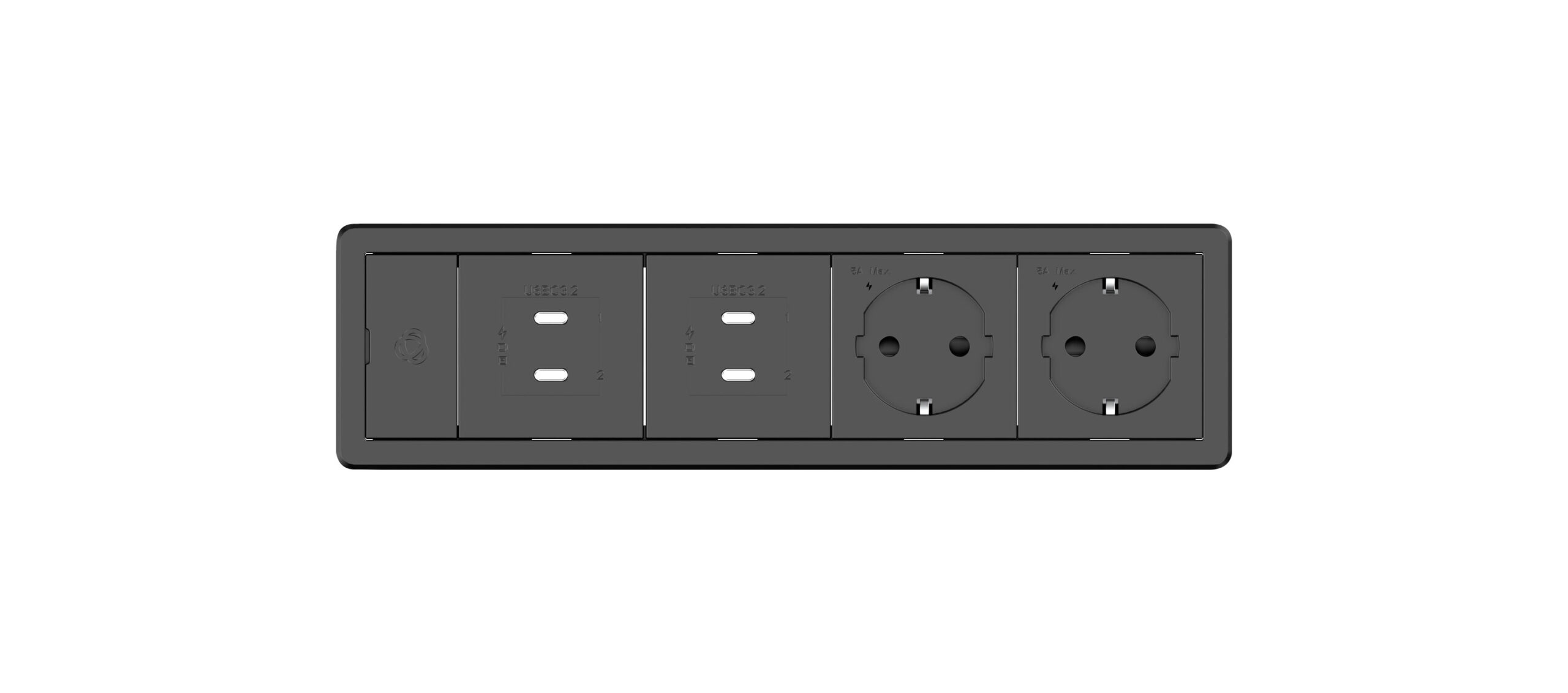 Baseline Black In-Table elegant tabletop connectivity for 4 modules