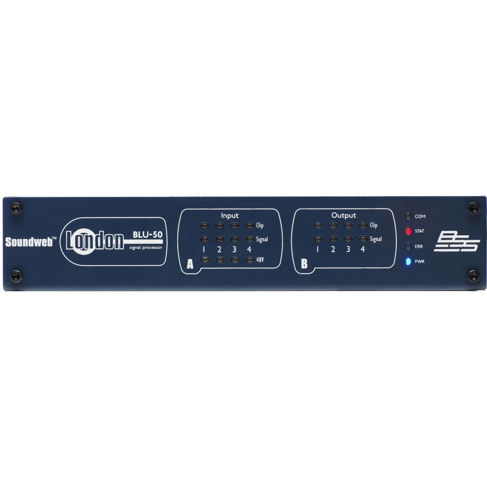 BLU-50 4 analog mic/line input, 4 analog output, networked signal proce