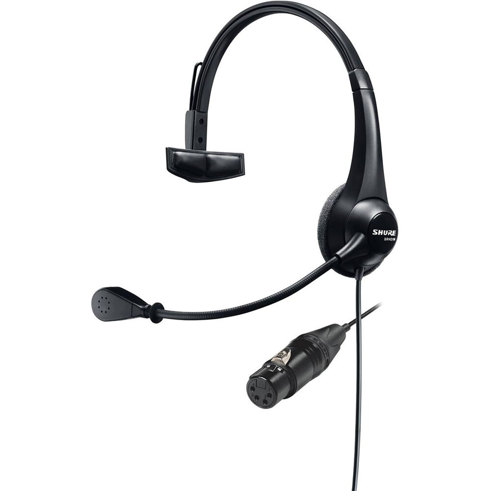 Lightweight Single-Sided Broadcast Headset with Neutrik female 4-Pin XLR cable