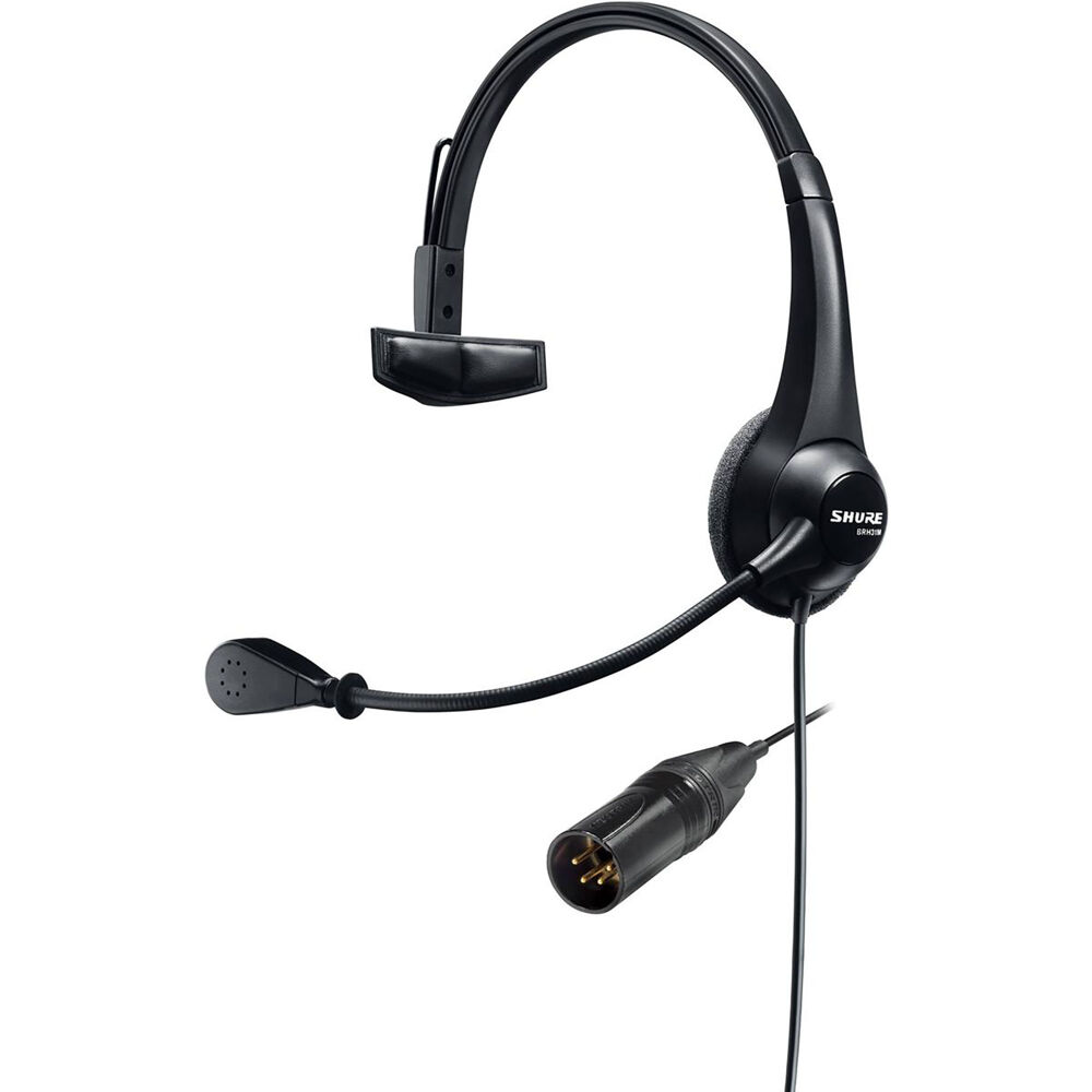 Lightweight Single-Sided Broadcast Headset with Neutrik 4-Pin XLR cable