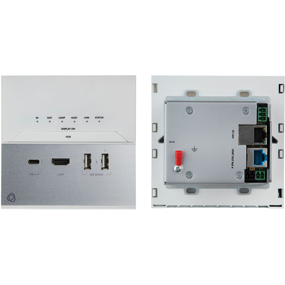 USB-C WallPlate HDBaseT Transmitter, Ethernet, RS-232, IR