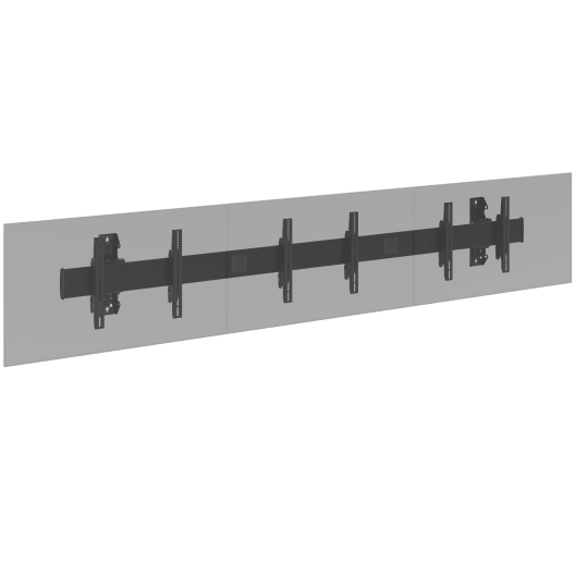 Fusion Large 3x1 Menu Board Wall Mount - For Displays 40-55" - Black