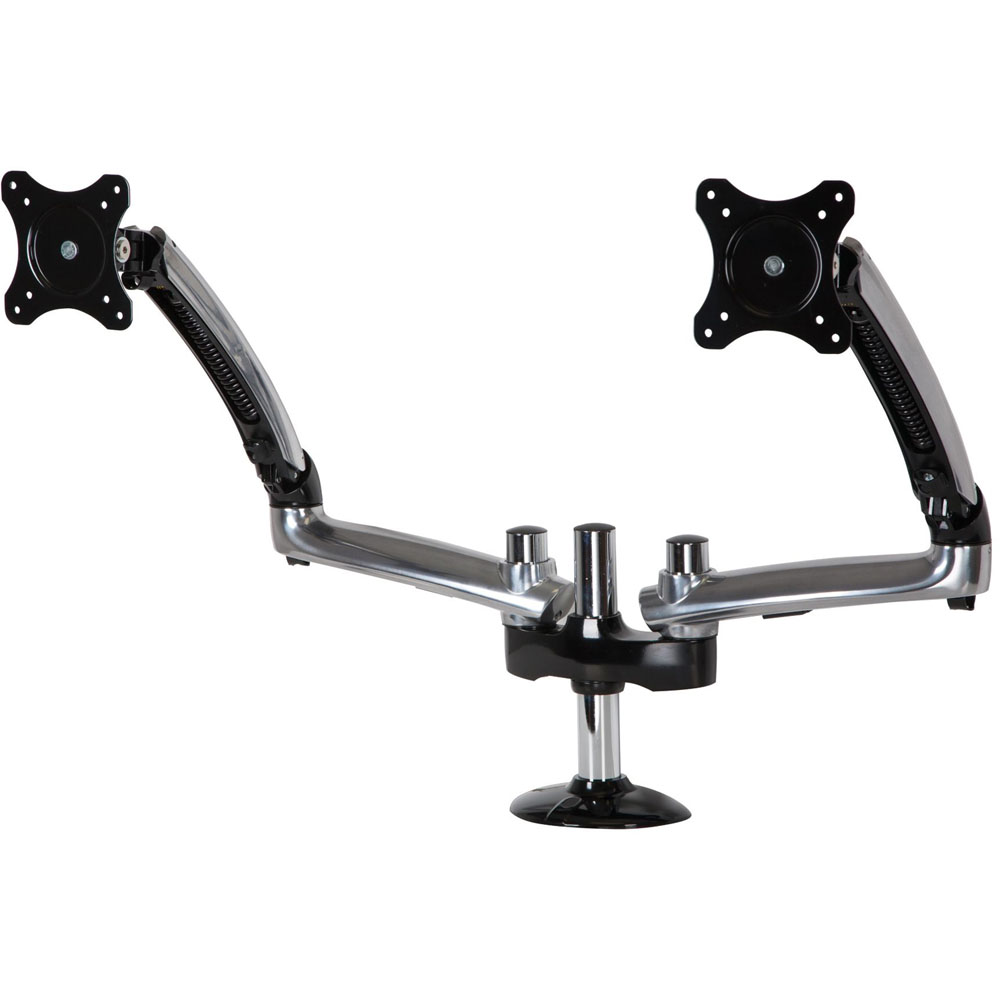 Dual Desktop Mount For up to 29" Monitors w/Grommet Base