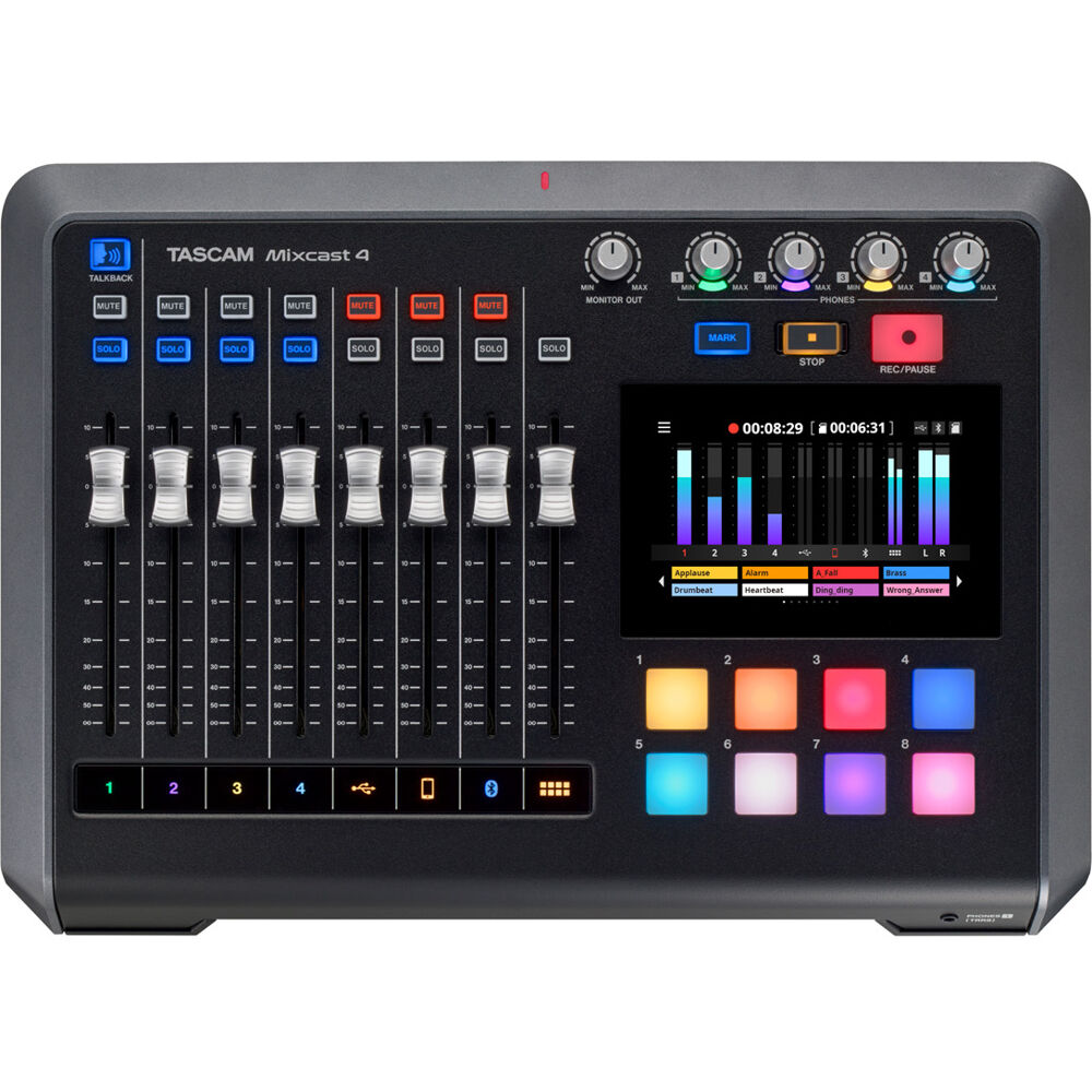 TASCAM Mixcast 4 Podcast Mixer, Recorder, and USB Audio Interface