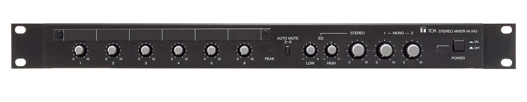 Rack-Mount Mixer- 2 Mono/4 Stereo In- 2 Mono Stereo Out- 3 Bus- Black