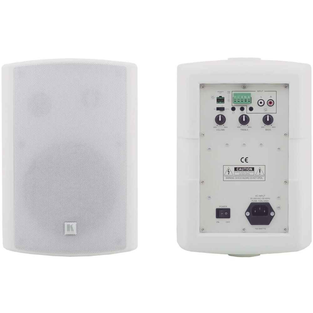 6.5Inch, OnWall 2Way Powered Speakers - White