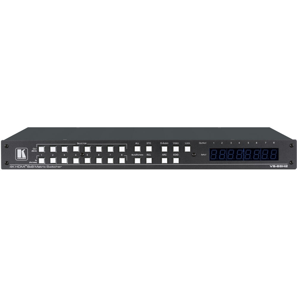 8x8 4K HDR HDCP 2.2 Matrix Switcher with Digital Audio Routing
