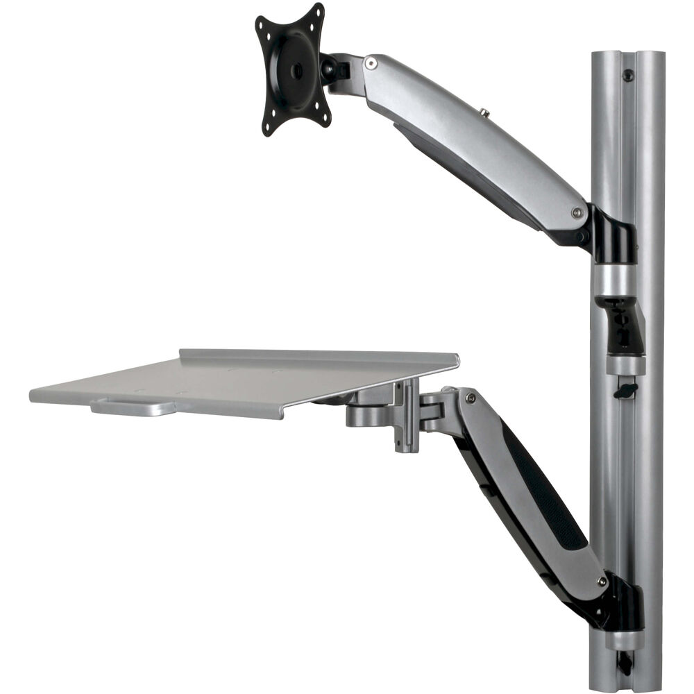 Adjustable-Height Wall-Mount Sit-Stand Workstation, Single-Display