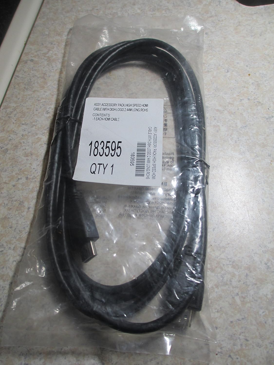 Dish Network HIGH Speed HDMI Cable, 6FT, 183595, AMPHENOL, E326508, AWM Style 20276, 80°C, 30V, VW-1, HDMI Cable