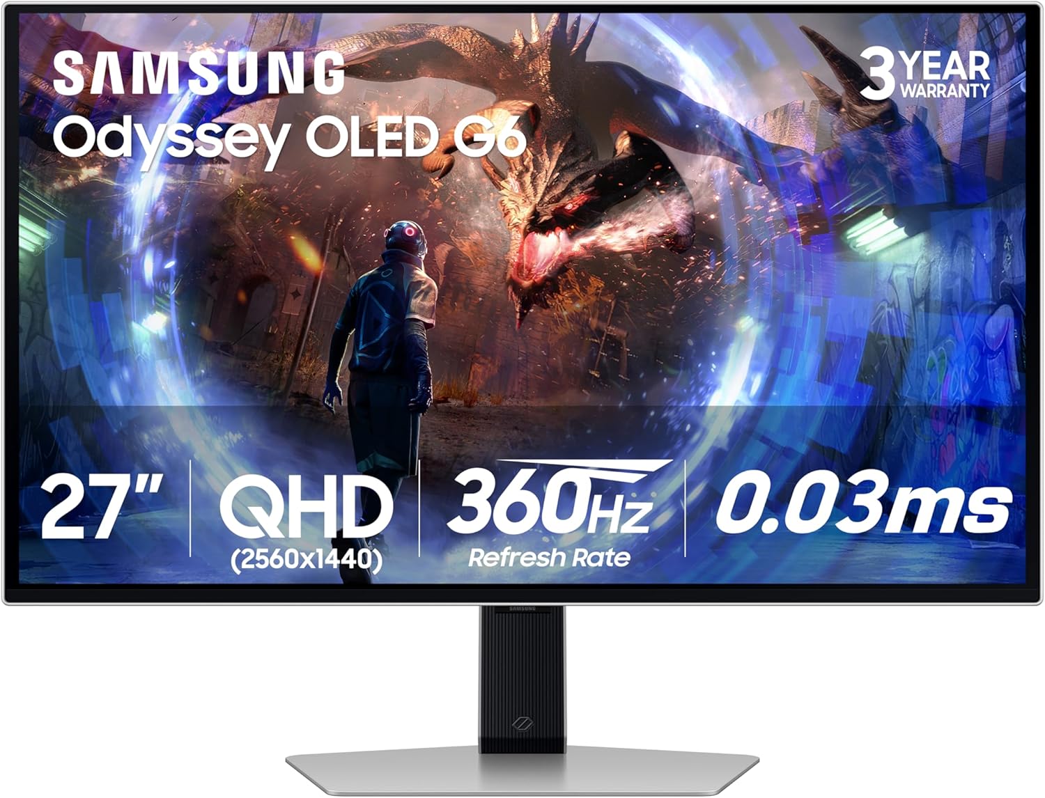 27" MONITOR 4K QHD OLED ODYSSEY PRO GAMING-SILVER
