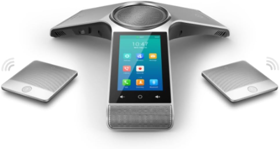 Yealink CP960-WirelessMic Conference IP Phone, 2 Wireless Expansion Microphones. 5-Inch Color Touch Screen. 802.11ac Wi-Fi, 802.3af PoE, Power Adapter Not Included [USED]